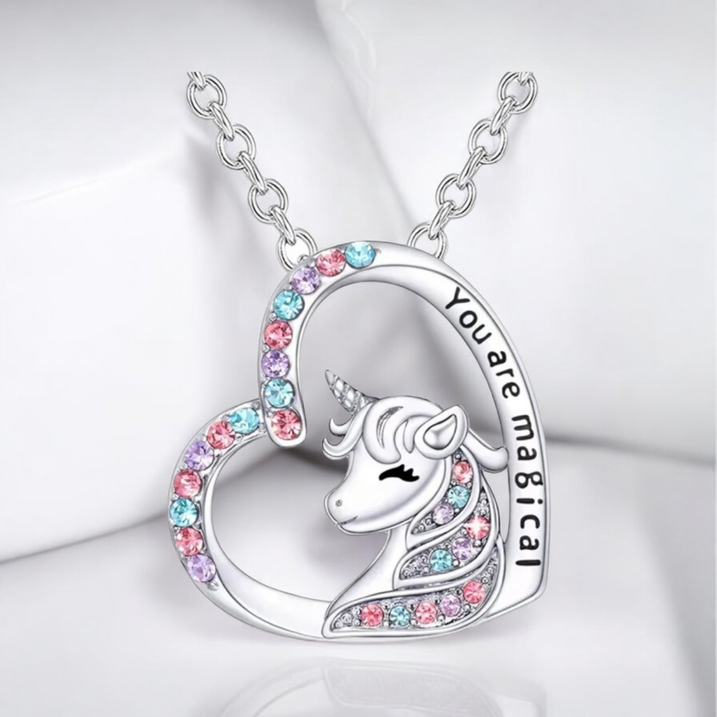 Unicorn Stud Earrings and Necklace Set