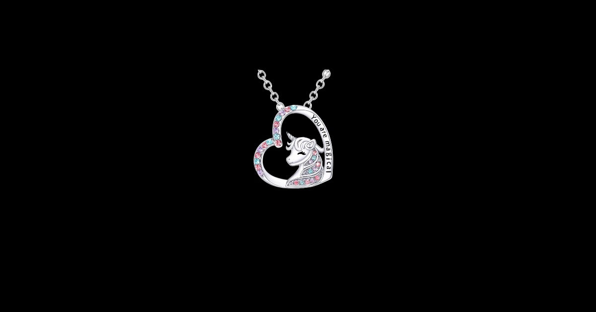 Unicorn Stud Earrings and Necklace Set