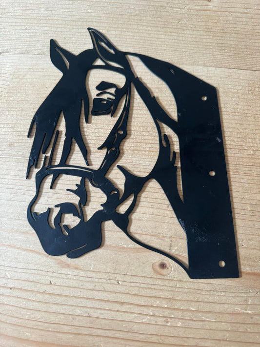 Black Metal Horse Head Peekaboo Sign