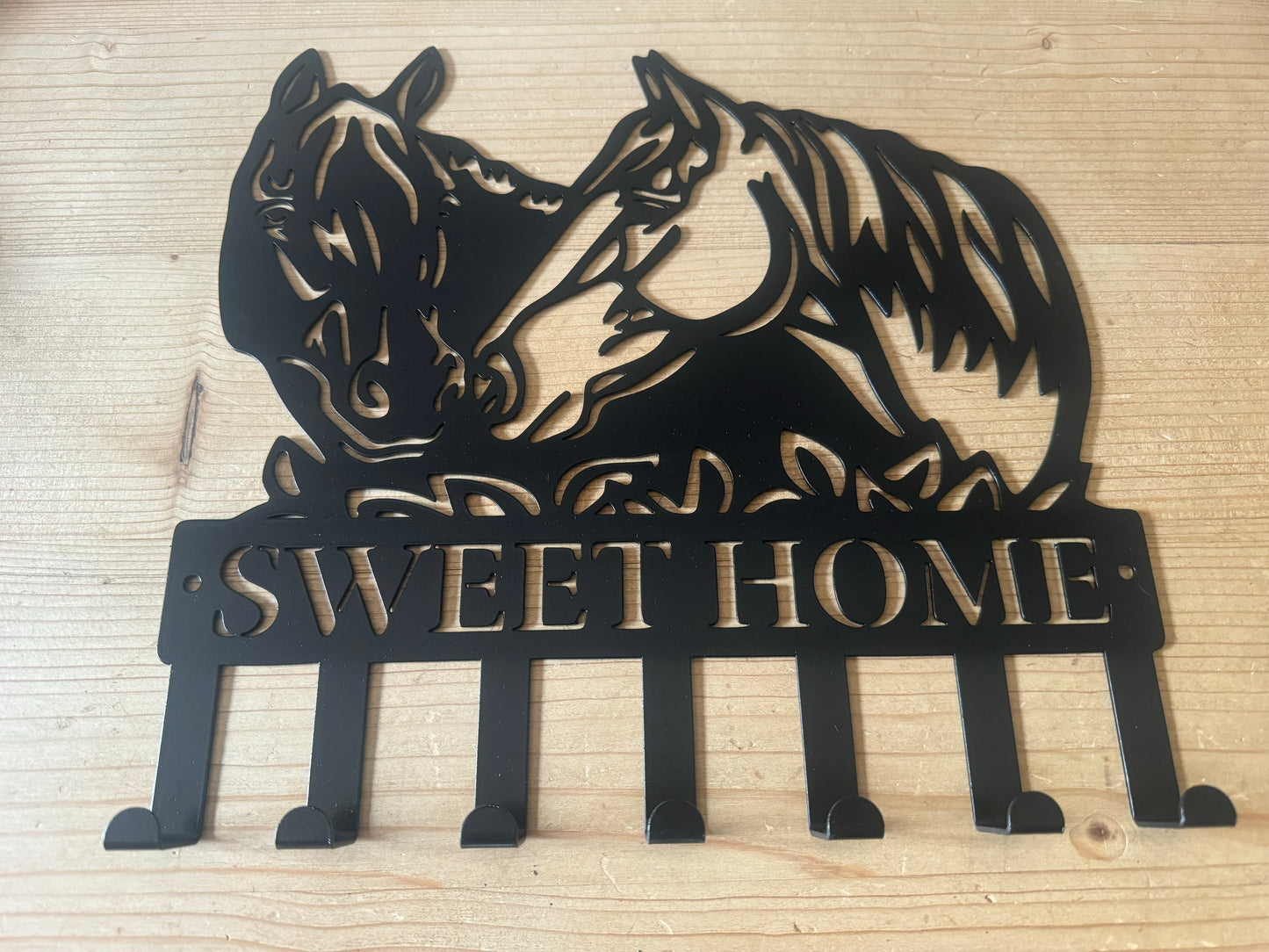 Black Metal Horse Themed Key Holder