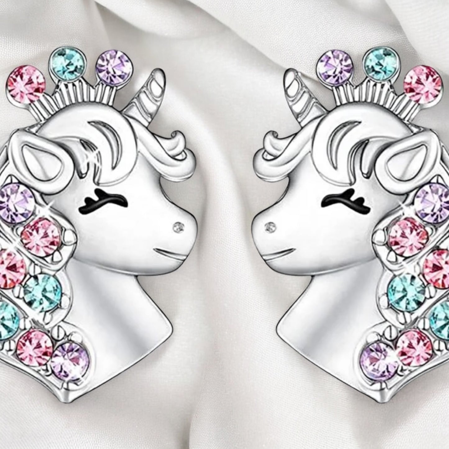Unicorn Stud Earrings and Necklace Set