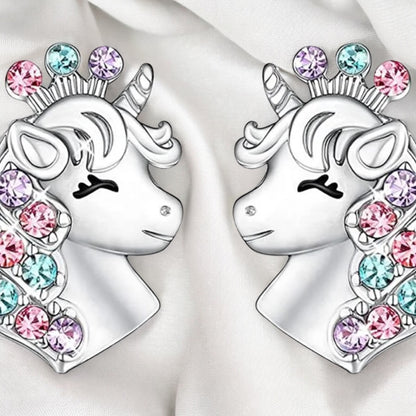Unicorn Stud Earrings and Necklace Set